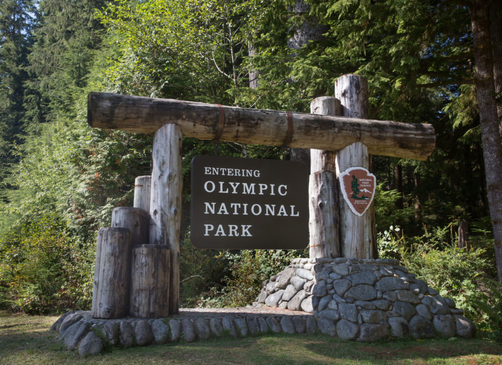 washingtons olympic national park sign