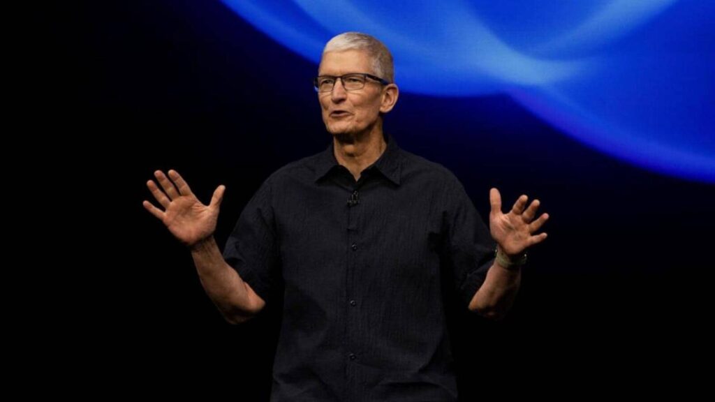 CEO of Apple Tim Cook gives a presentation as Appl 1725908331911