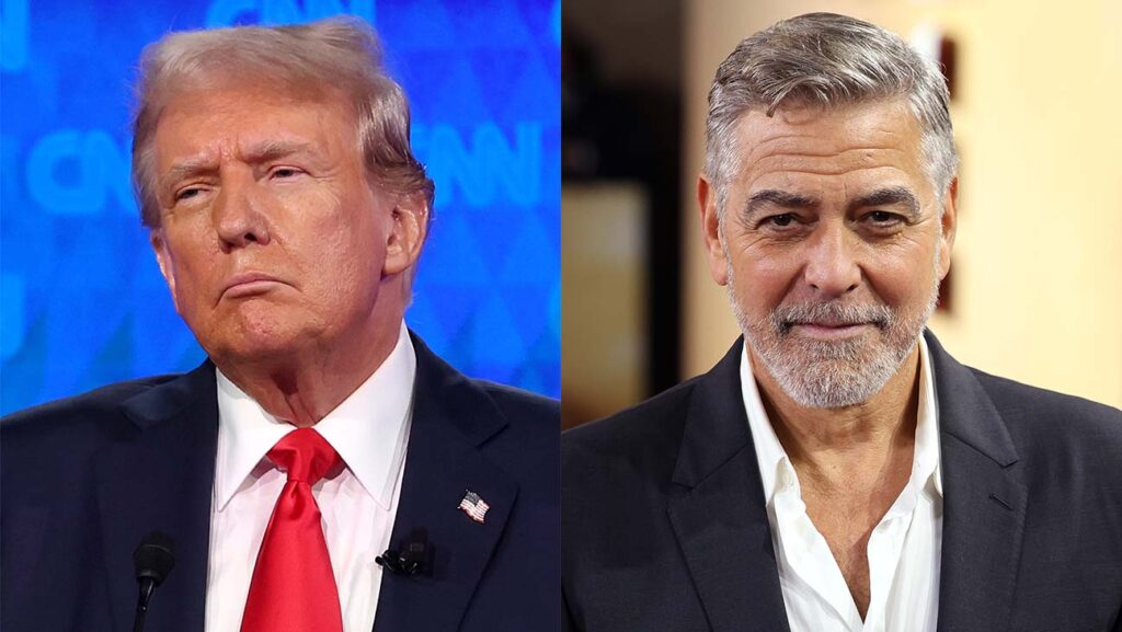 Donald Trump and George Clooney Split Getty H 2024