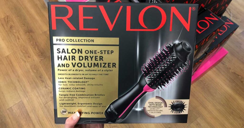 revlon hair dryer being held up in store