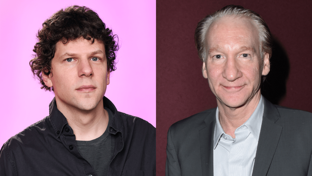 Jesse Eisenberg Bill Maher getty H 2025