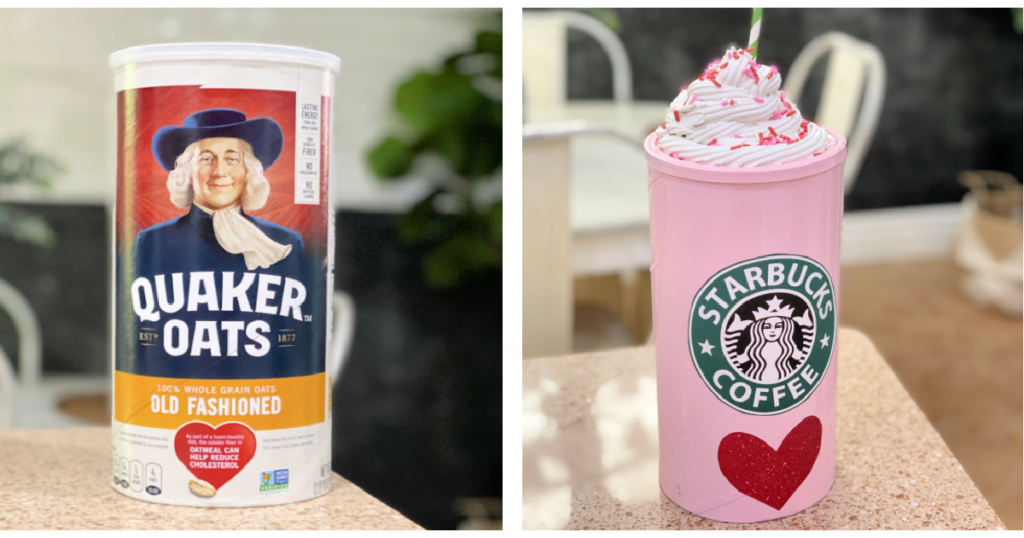 before and after of oatmeal container frappuccino 1