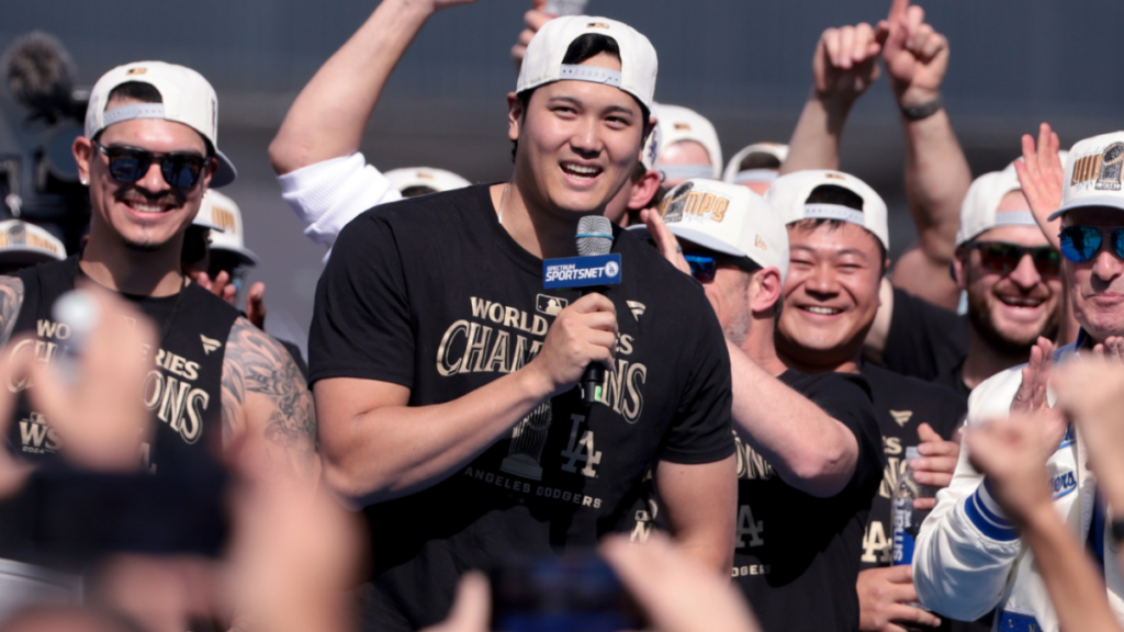 ohtani dodgers parade getty