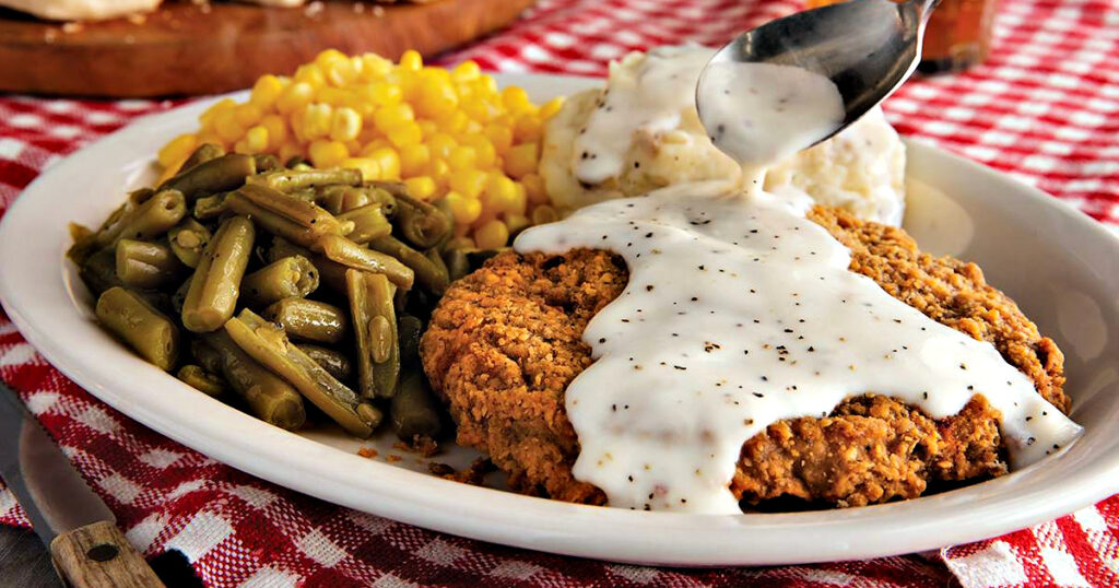 Cracker Barrel country fried steak meal